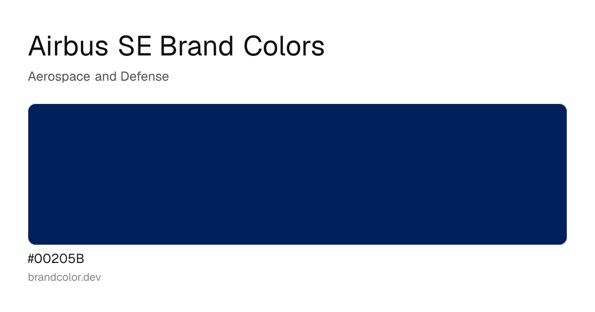 Airbus SE brand color palette with hex codes: #00205B