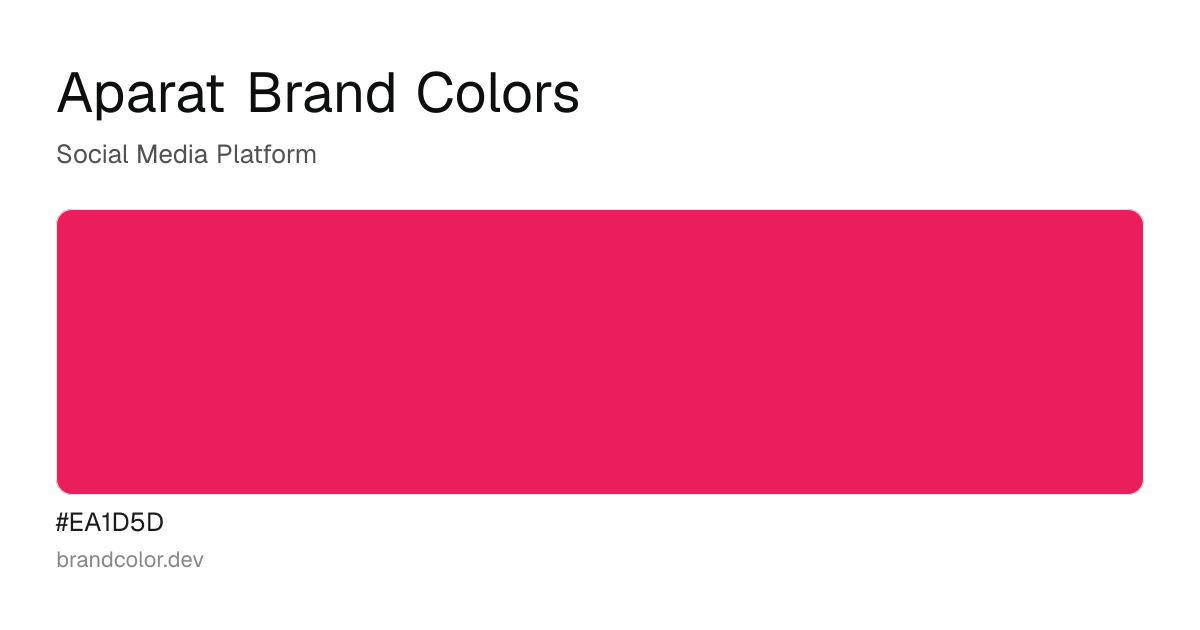Aparat brand color palette with hex codes: #EA1D5D