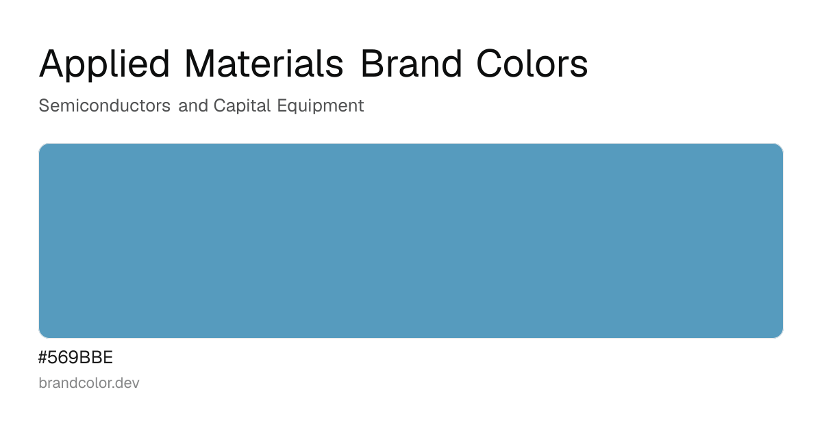 Applied Materials brand color palette with hex codes: #569BBE