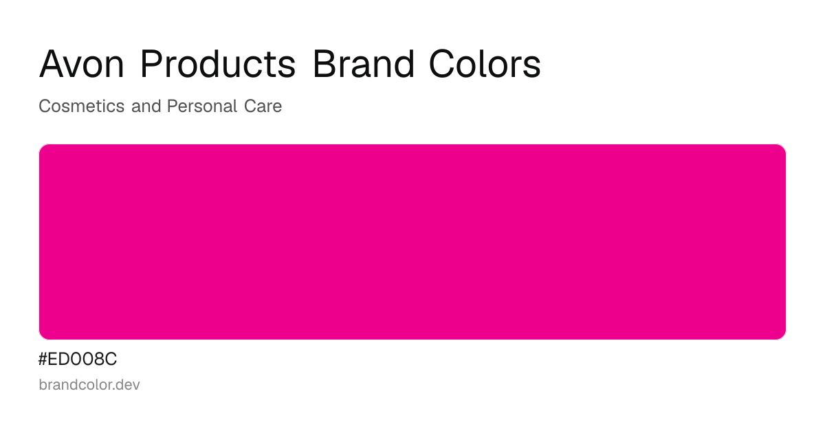 Avon Products brand color palette with hex codes: #ED008C