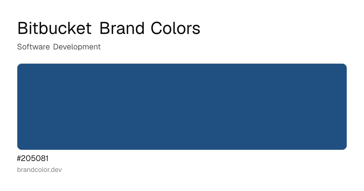 Bitbucket brand color palette with hex codes: #205081