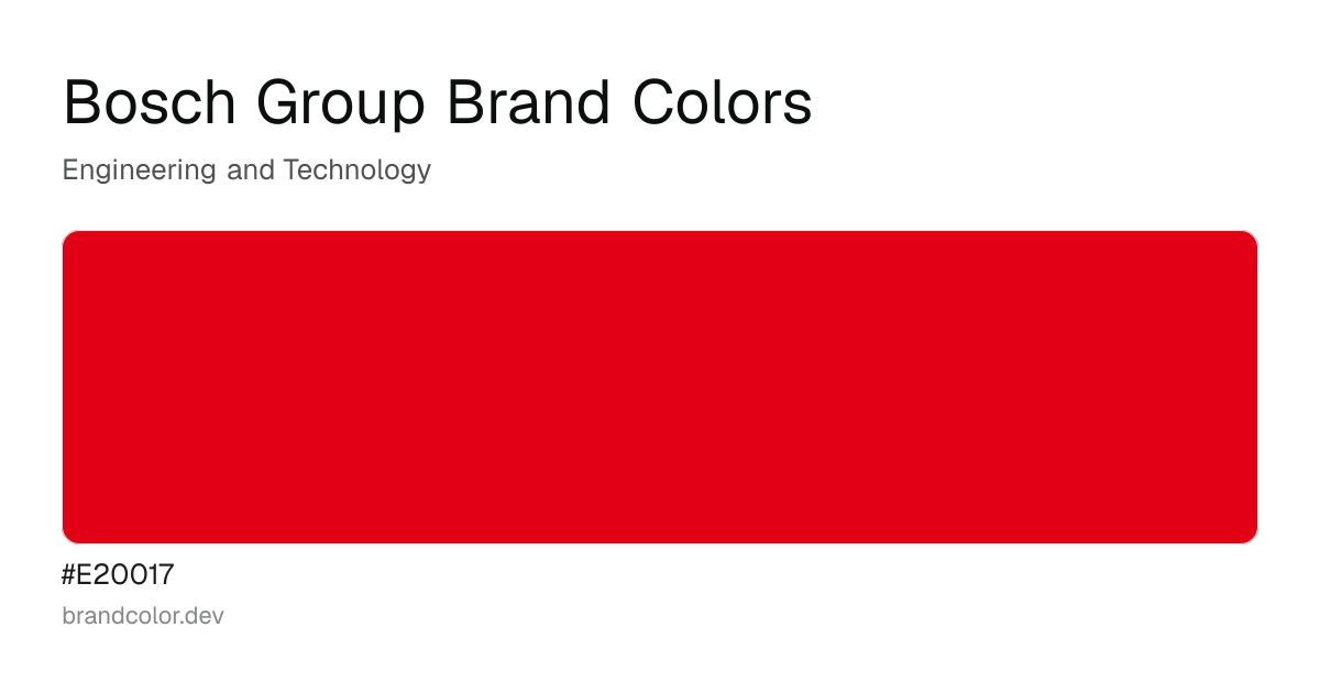 Bosch Group brand color palette with hex codes: #E20017