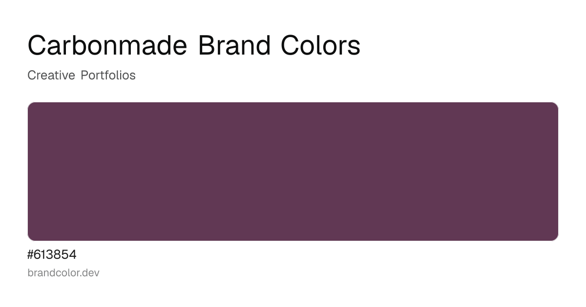 Carbonmade brand color palette with hex codes: #613854