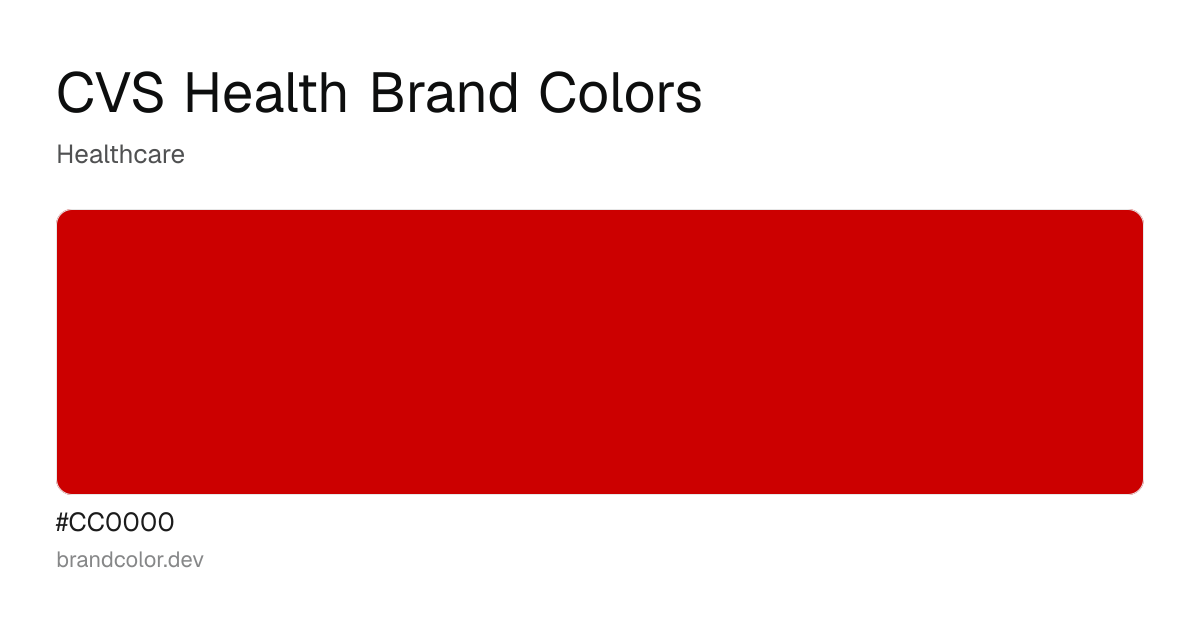 CVS Health brand color palette with hex codes: #CC0000