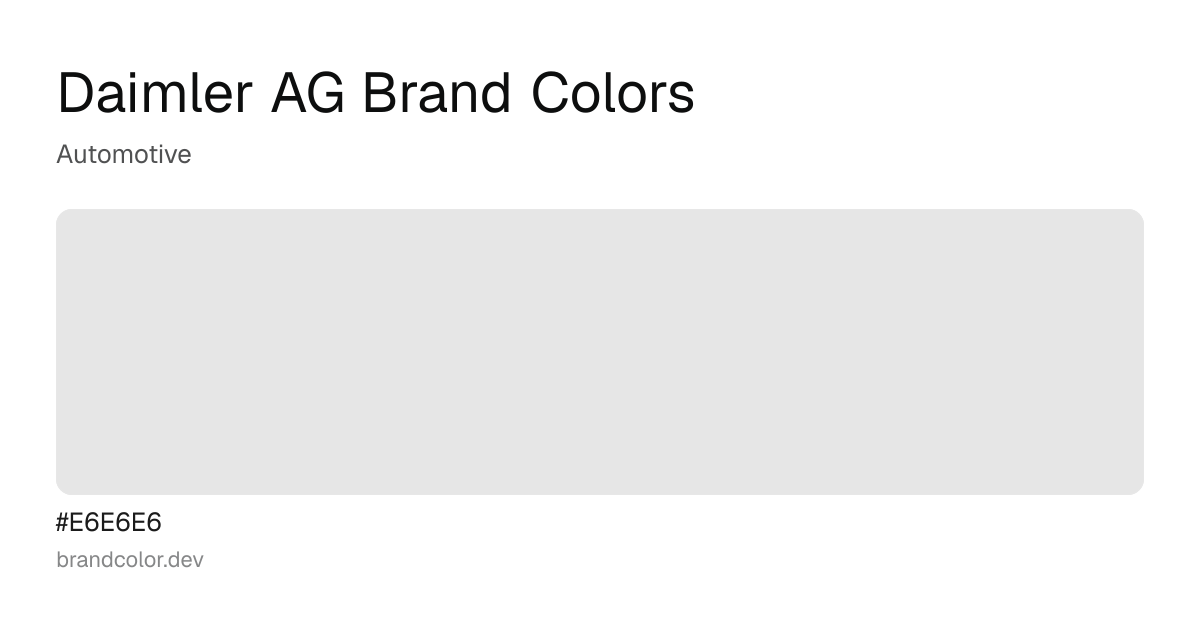 Daimler AG brand color palette with hex codes: #E6E6E6