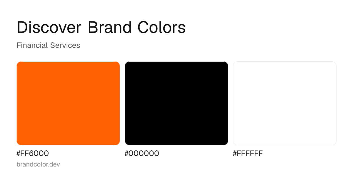 Discover brand color palette with hex codes: #FF6000, #000000, #FFFFFF