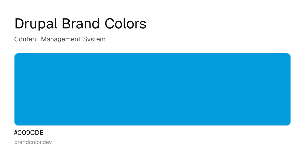 Drupal brand color palette with hex codes: #009CDE