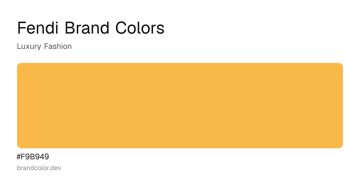 Fendi brand color palette with hex codes: #F9B949