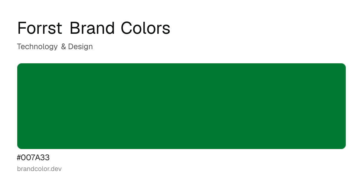 Forrst brand color palette with hex codes: #007A33