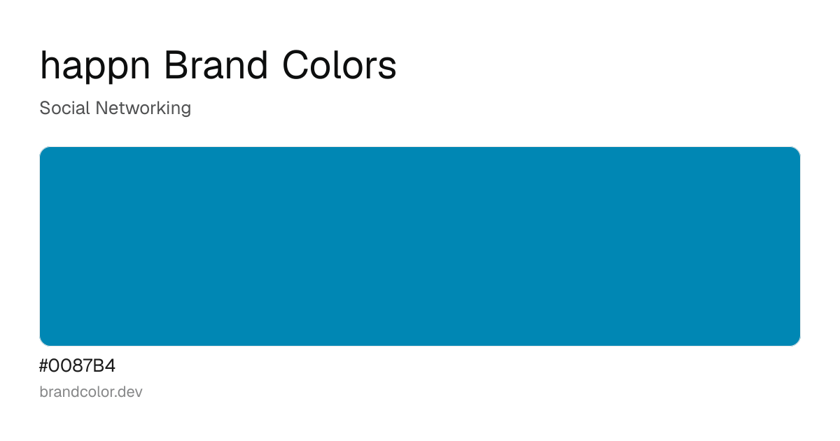 happn brand color palette with hex codes: #0087B4