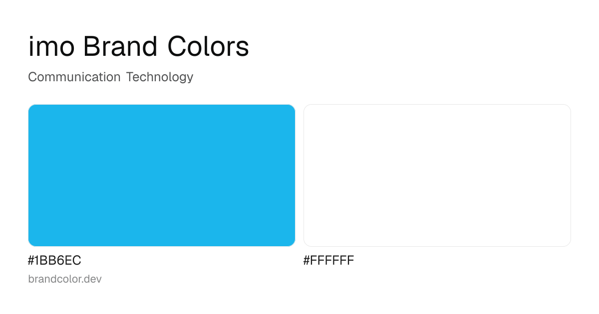 imo brand color palette with hex codes: #1BB6EC, #FFFFFF
