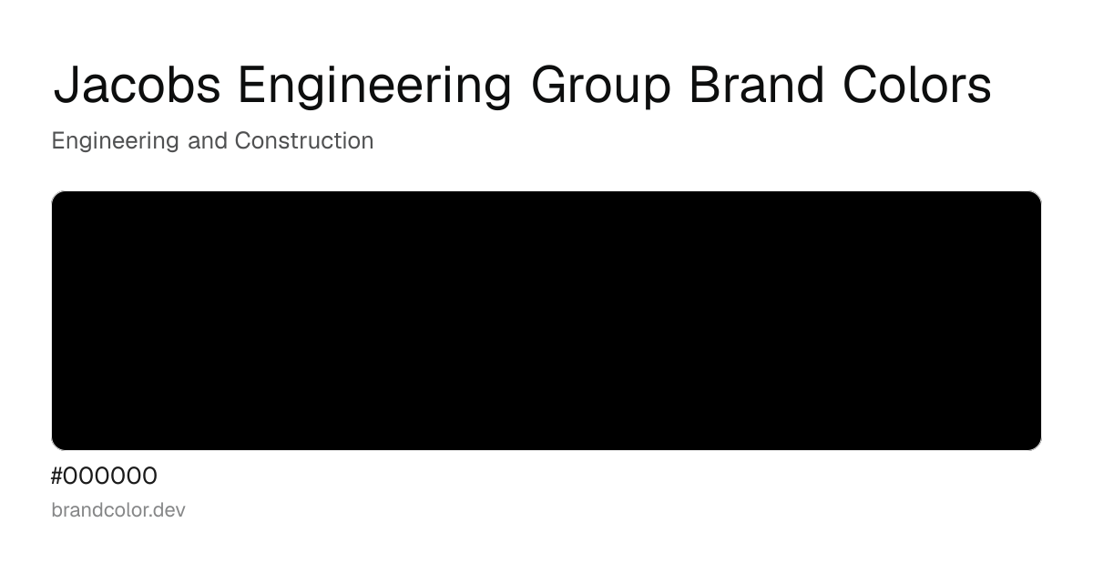 Jacobs Engineering Group brand color palette with hex codes: #000000
