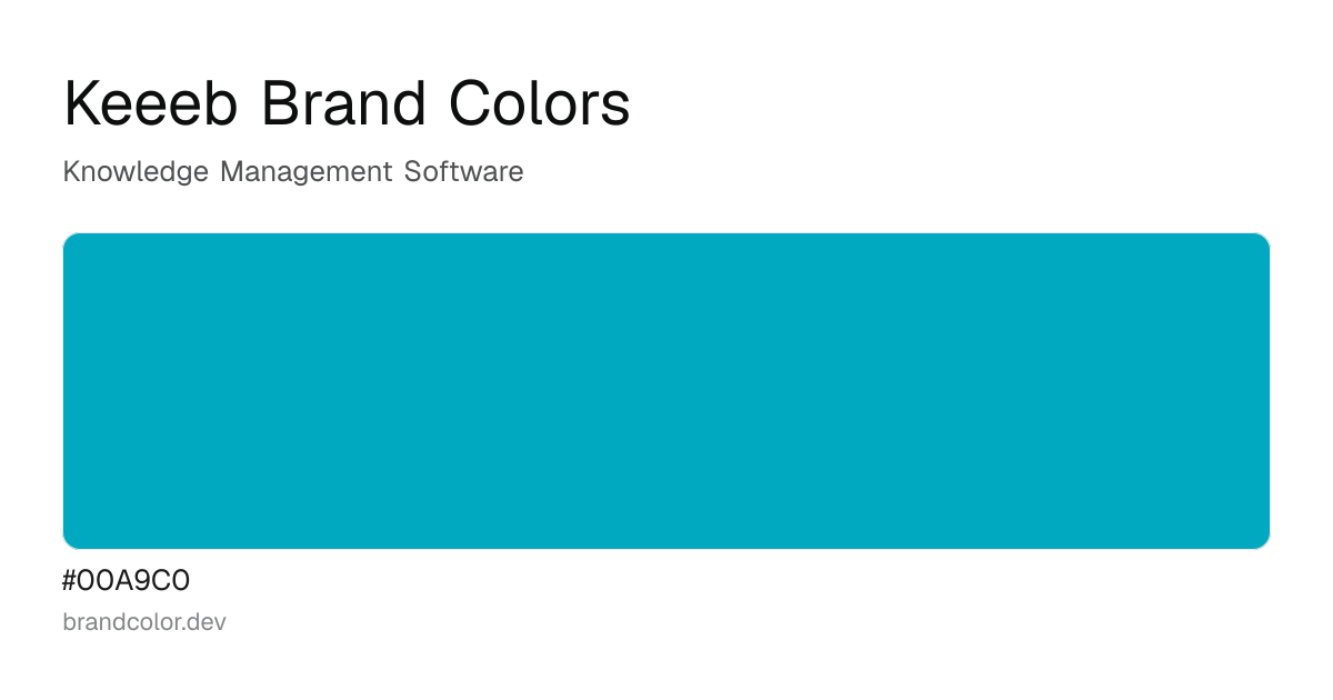 Keeeb brand color palette with hex codes: #00A9C0