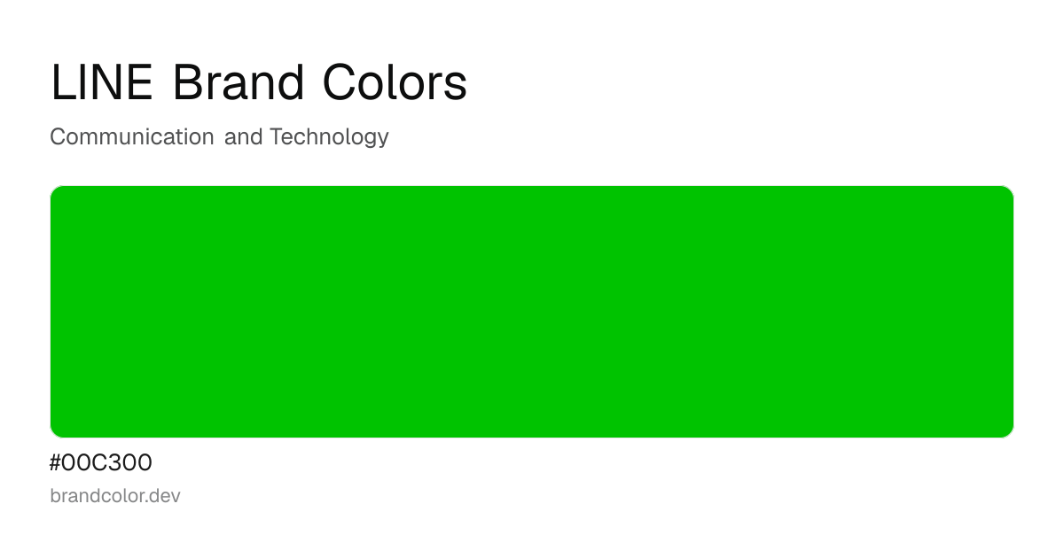 LINE brand color palette with hex codes: #00C300