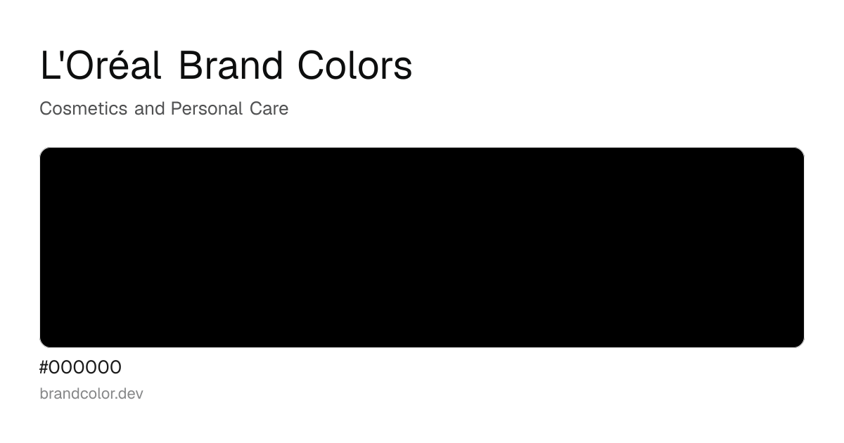 L'Oréal brand color palette with hex codes: #000000