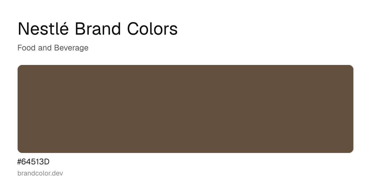 Nestlé  brand color palette with hex codes: #64513D