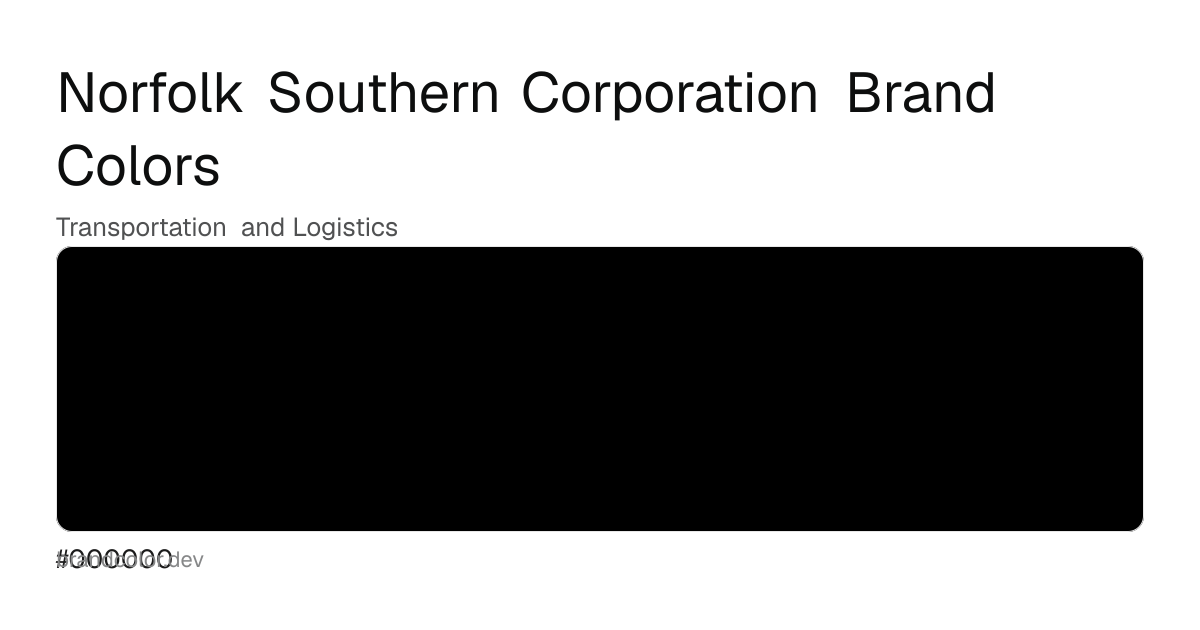 Norfolk Southern Corporation brand color palette with hex codes: #000000