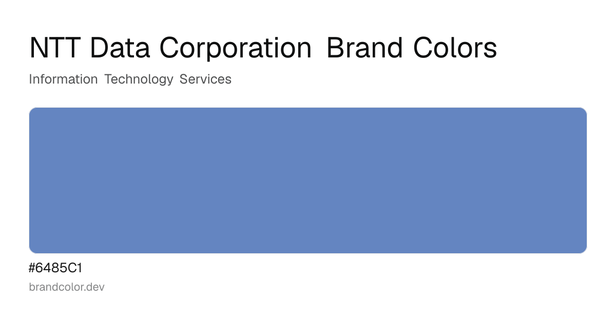 NTT Data Corporation brand color palette with hex codes: #6485C1