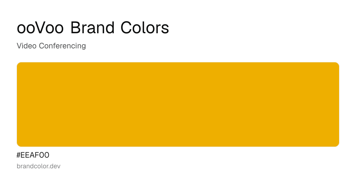 ooVoo brand color palette with hex codes: #EEAF00