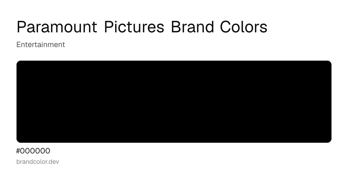 Paramount Pictures brand color palette with hex codes: #000000