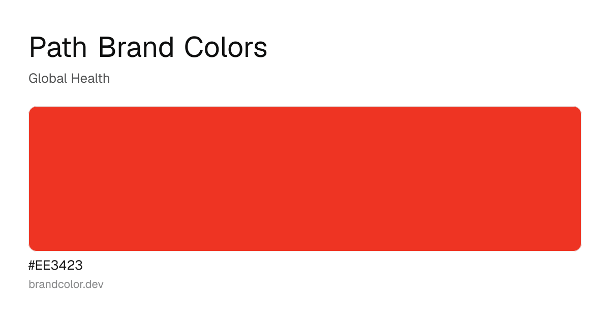 Path brand color palette with hex codes: #EE3423