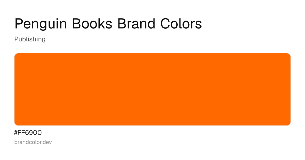 Penguin Books brand color palette with hex codes: #FF6900
