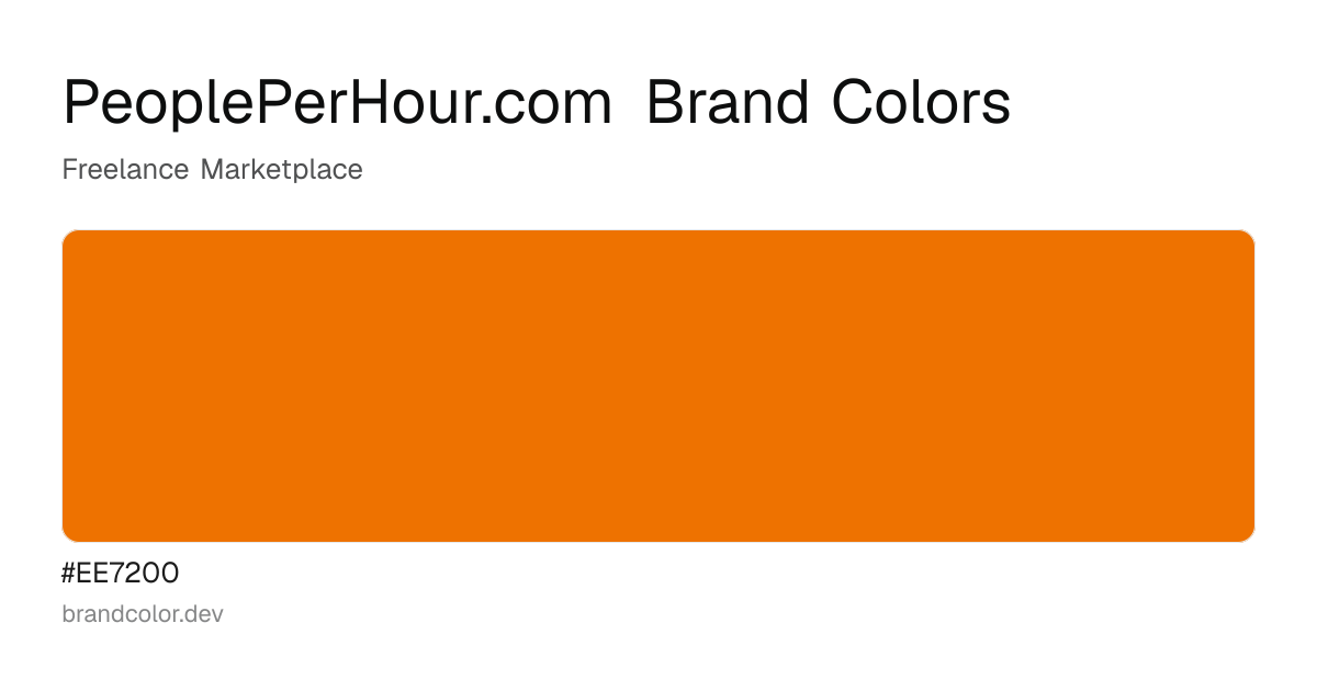 PeoplePerHour.com brand color palette with hex codes: #EE7200