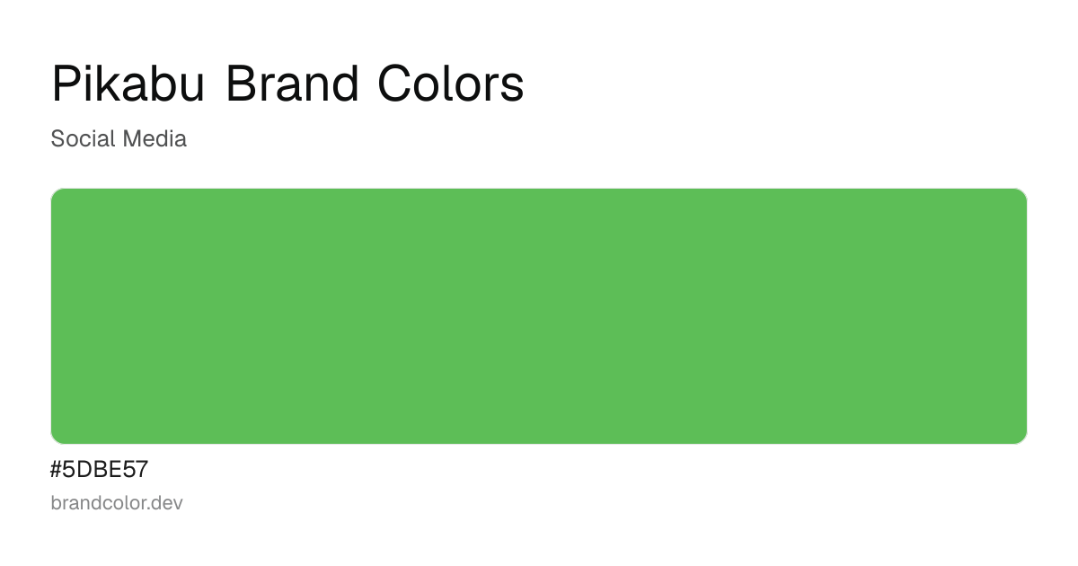 Pikabu brand color palette with hex codes: #5DBE57