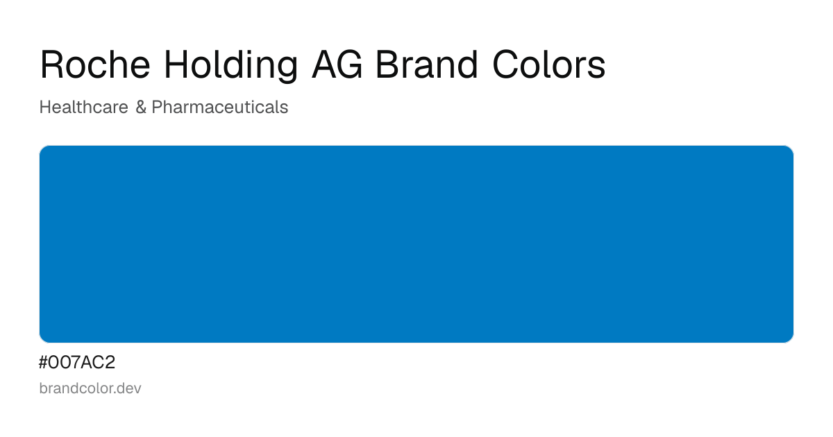 Roche Holding AG brand color palette with hex codes: #007AC2