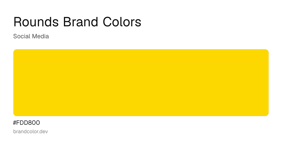 Rounds brand color palette with hex codes: #FDD800