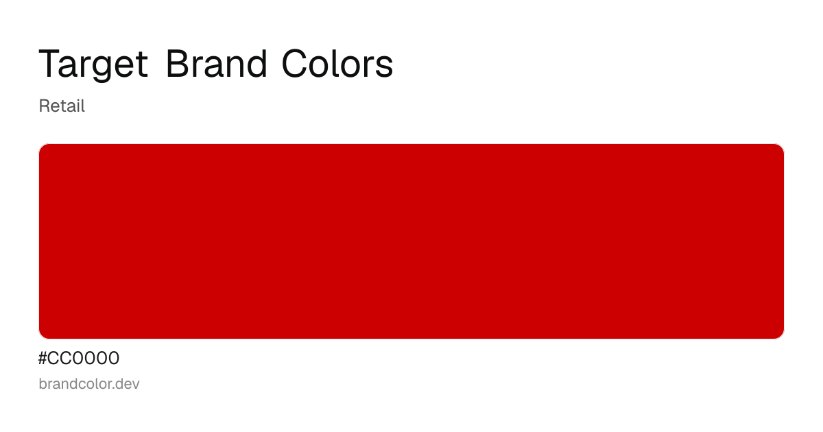 Target brand color palette with hex codes: #CC0000