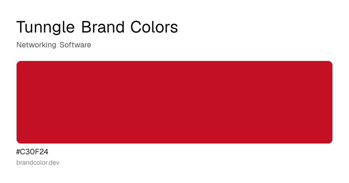 Tunngle brand color palette with hex codes: #C30F24