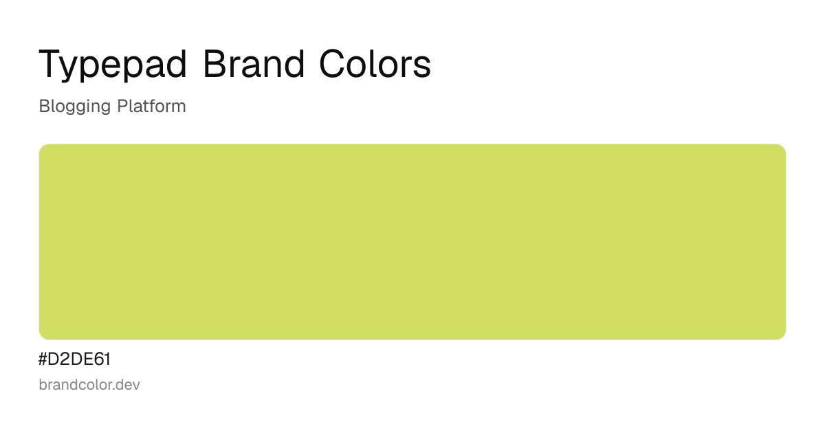 Typepad brand color palette with hex codes: #D2DE61