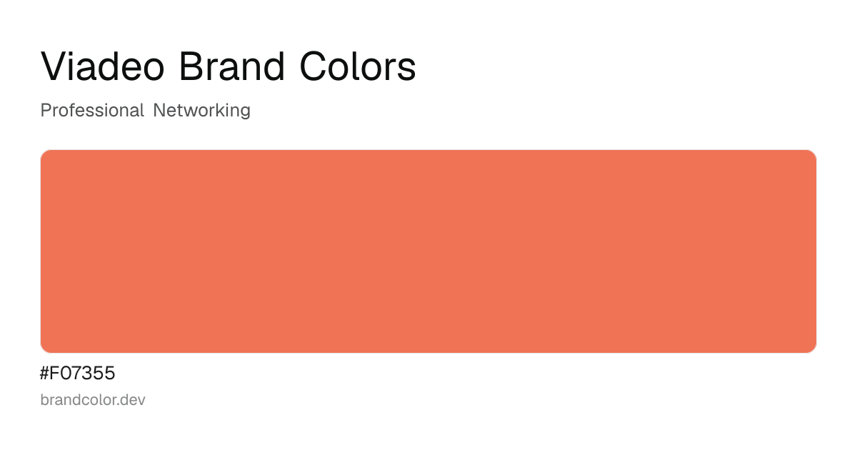 Viadeo brand color palette with hex codes: #F07355