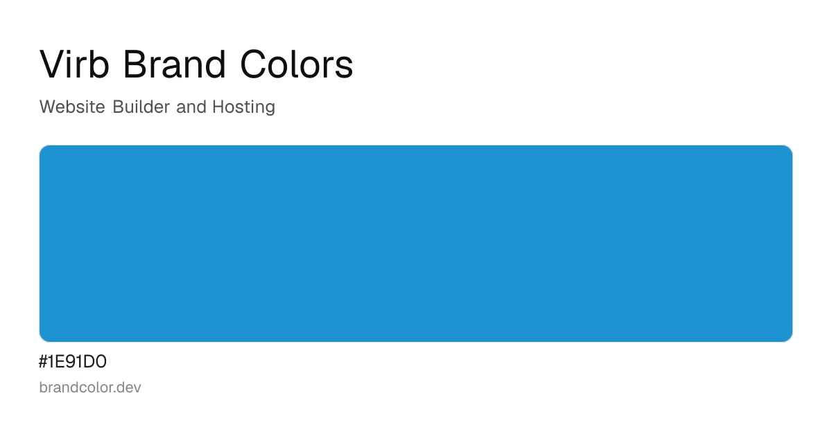 Virb brand color palette with hex codes: #1E91D0