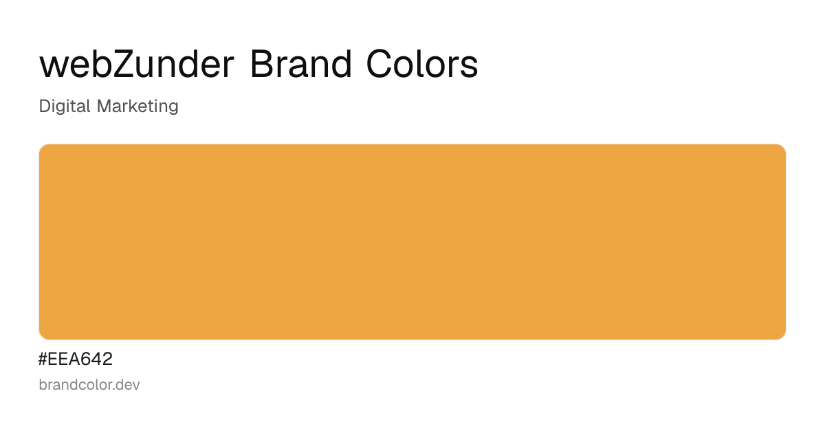 webZunder brand color palette with hex codes: #EEA642