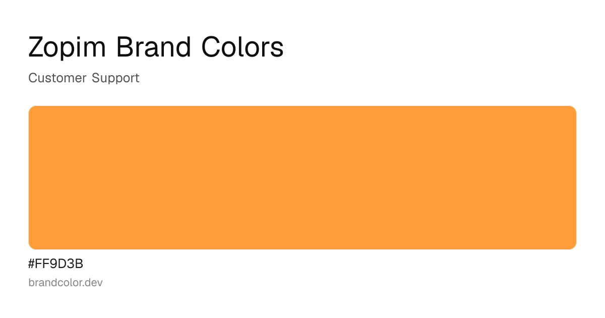 Zopim brand color palette with hex codes: #FF9D3B